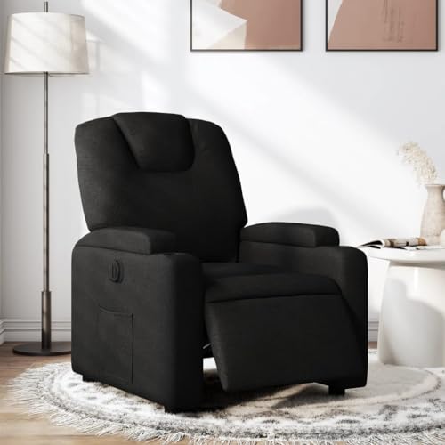 ZQQLVOO Relaxsessel Elektrisch Schwarz Stoff fernsehsessel Chair for Wohnzimmer Balkon von ZQQLVOO