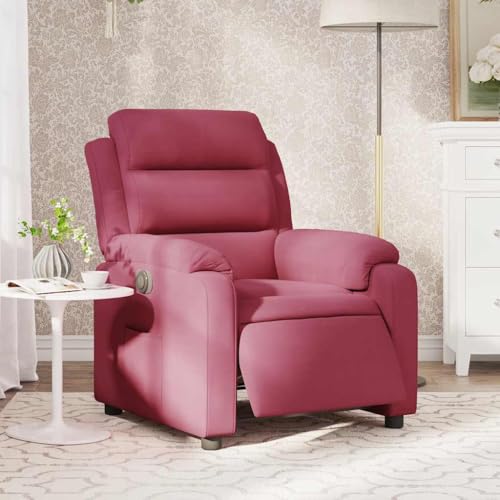 ZQQLVOO Relaxsessel Elektrisch Weinrot Samt Chair fernsehsessel for Schlafzimmer Wohnzimmer von ZQQLVOO