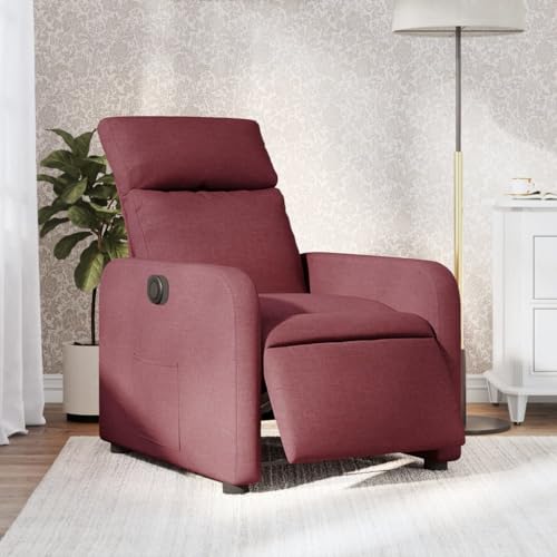 ZQQLVOO Relaxsessel Elektrisch Weinrot Stoff Chair Lounge Sessel for Balkon Büro von ZQQLVOO