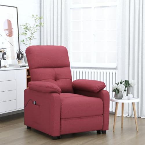 ZQQLVOO Relaxsessel Elektrisch Weinrot Stoff Chair ohrensessel mit hocker for Innenraum Wohnzimmer von ZQQLVOO