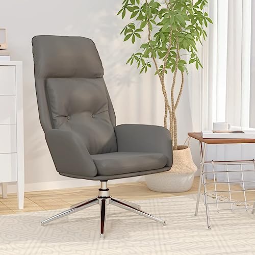 ZQQLVOO Relaxsessel Grau Echtleder Chair ohrensessel mit hocker for Schlafzimmer Innenraum von ZQQLVOO