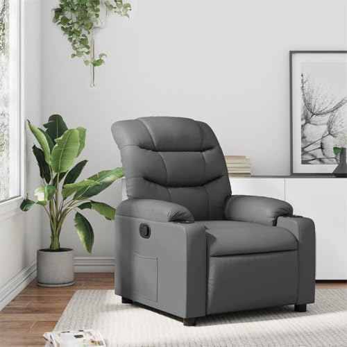 ZQQLVOO Relaxsessel Grau Kunstleder ohrensessel mit hocker fernsehsessel for Schlafzimmer Innenraum ZQQLVOO Relaxsessel Grau Kunstleder ohrensessel mit hocker fernsehsessel for Schlafzimmer Innenraum von ZQQLVOO
