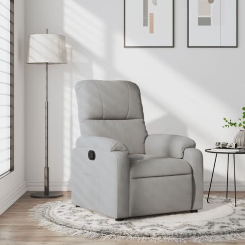 ZQQLVOO Relaxsessel Hellgrau Mikrofasergewebe lesesessel ohrensessel mit hocker for Schlafzimmer Balkon von ZQQLVOO