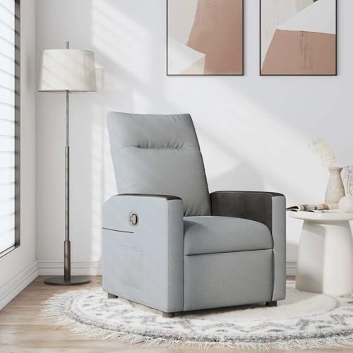 ZQQLVOO Relaxsessel Hellgrau Stoff cocktailsessel ohrensessel mit hocker for Büro Schlafzimmer von ZQQLVOO