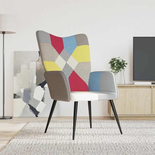 ZQQLVOO Relaxsessel Patchwork Stoff ohrensessel mit hocker Chair for Büro Schlafzimmer von ZQQLVOO