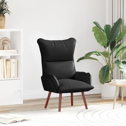 ZQQLVOO Relaxsessel Schwarz Kunstleder Lounge Sessel Stuhl schminktisch for Büro Balkon von ZQQLVOO