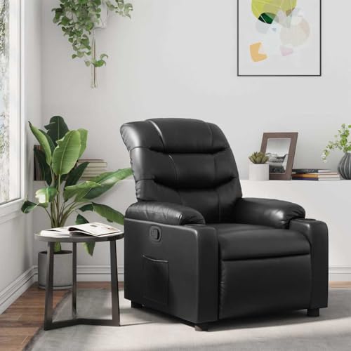 ZQQLVOO Relaxsessel Schwarz Kunstleder cocktailsessel Lounge Sessel for Balkon Wohnzimmer von ZQQLVOO