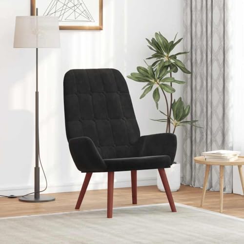 ZQQLVOO Relaxsessel Schwarz Samt ohrensessel mit hocker Lounge Sessel for Balkon Wohnzimmer von ZQQLVOO
