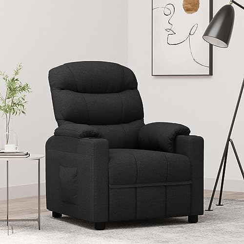 ZQQLVOO Relaxsessel Schwarz Stoff Lounge Sessel ohrensessel mit hocker for Balkon Innenraum von ZQQLVOO