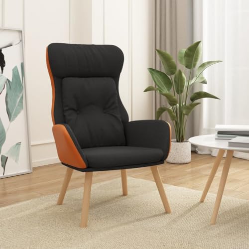 ZQQLVOO Relaxsessel Schwarz Stoff und PVC Lounge Sessel Stuhl schminktisch for Wohnzimmer Büro ZQQLVOO Relaxsessel Schwarz Stoff und PVC Lounge Sessel Stuhl schminktisch for Wohnzimmer Büro von ZQQLVOO