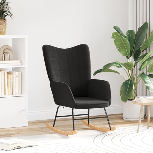 ZQQLVOO Relaxsessel Schwarz Wollähnlicher Stoff Stuhl schminktisch Chair for Innenraum Balkon von ZQQLVOO
