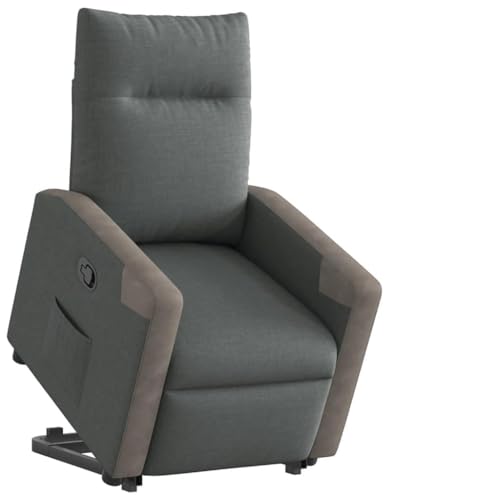 ZQQLVOO Relaxsessel mit Aufstehhilfe Dunkelgrau Stoff ohrensessel mit hocker cocktailsessel for Schlafzimmer Wohnzimmer von ZQQLVOO