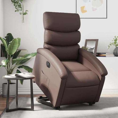 ZQQLVOO Relaxsessel mit Aufstehhilfe Elektrisch Braun Kunstleder cocktailsessel fernsehsessel for Büro Schlafzimmer von ZQQLVOO