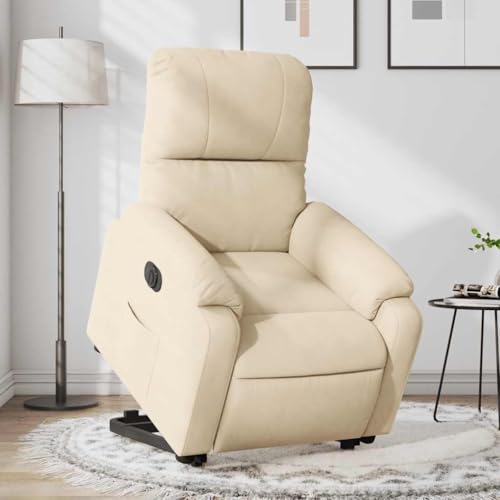 ZQQLVOO Relaxsessel mit Aufstehhilfe Elektrisch Creme Mikrofasergewebe fernsehsessel Chair for Schlafzimmer Büro von ZQQLVOO