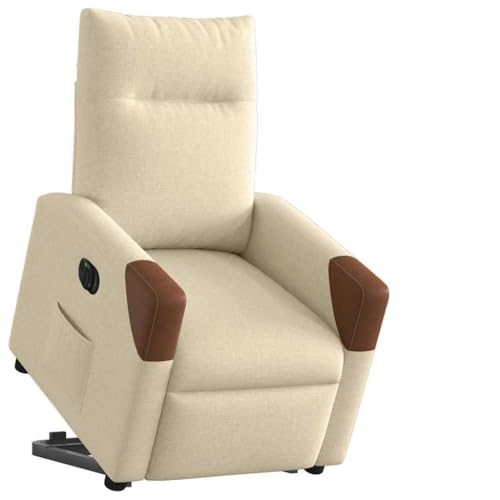 ZQQLVOO Relaxsessel mit Aufstehhilfe Elektrisch Creme Stoff fernsehsessel ohrensessel mit hocker for Innenraum Schlafzimmer von ZQQLVOO