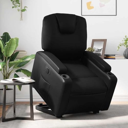 ZQQLVOO Relaxsessel mit Aufstehhilfe Elektrisch Schwarz Kunstleder Chair fernsehsessel for Innenraum Wohnzimmer von ZQQLVOO