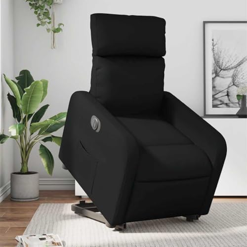 ZQQLVOO Relaxsessel mit Aufstehhilfe Elektrisch Schwarz Kunstleder fernsehsessel cocktailsessel for Schlafzimmer Innenraum von ZQQLVOO