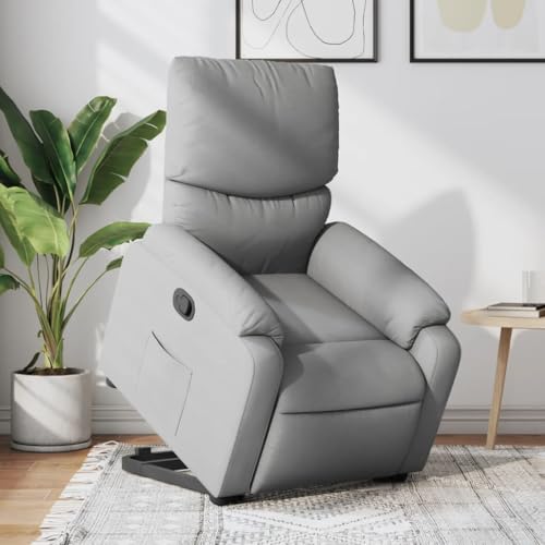 ZQQLVOO Relaxsessel mit Aufstehhilfe Hellgrau Stoff fernsehsessel lesesessel for Wohnzimmer Schlafzimmer von ZQQLVOO