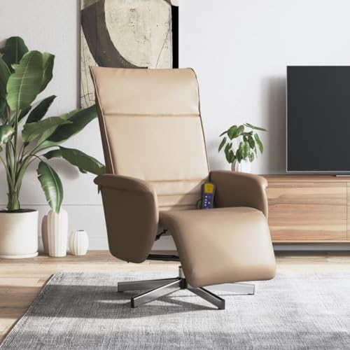 ZQQLVOO Relaxsessel mit Fußteil Cappuccino-Braun Kunstleder Stuhl schminktisch Lounge Sessel for Schlafzimmer Innenraum von ZQQLVOO