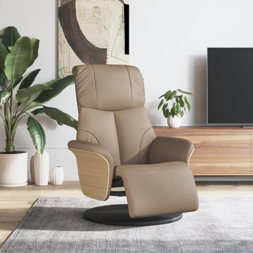 ZQQLVOO Relaxsessel mit Fußteil Cappuccino-Braun Kunstleder lesesessel Lounge Sessel for Wohnzimmer Schlafzimmer von ZQQLVOO