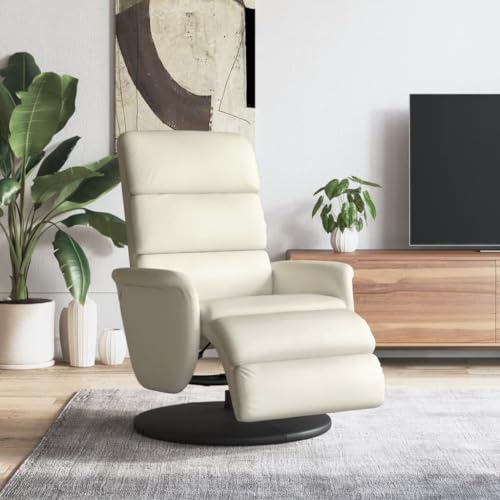 ZQQLVOO Relaxsessel mit Fußteil Creme Kunstleder Lounge Sessel cocktailsessel for Wohnzimmer Büro von ZQQLVOO