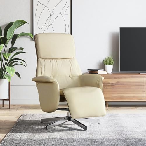 ZQQLVOO Relaxsessel mit Fußteil Creme Stoff lesesessel fernsehsessel for Wohnzimmer Innenraum von ZQQLVOO