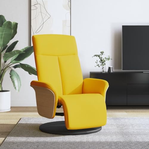 ZQQLVOO Relaxsessel mit Fußteil Hellgelb Stoff fernsehsessel Chair for Büro Wohnzimmer von ZQQLVOO