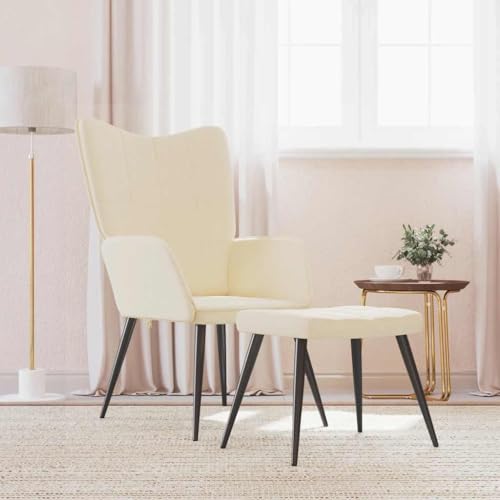 ZQQLVOO Relaxsessel mit Hocker Creme Stoff Chair Stuhl schminktisch for Balkon Wohnzimmer ZQQLVOO Relaxsessel mit Hocker Creme Stoff Chair Stuhl schminktisch for Balkon Wohnzimmer von ZQQLVOO