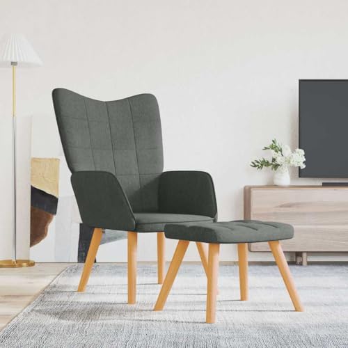 ZQQLVOO Relaxsessel mit Hocker Dunkelgrau Stoff Chair lesesessel for Büro Balkon ZQQLVOO Relaxsessel mit Hocker Dunkelgrau Stoff Chair lesesessel for Büro Balkon von ZQQLVOO