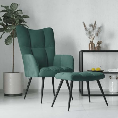 ZQQLVOO Relaxsessel mit Hocker Dunkelgrün Samt Stuhl schminktisch fernsehsessel for Büro Innenraum ZQQLVOO Relaxsessel mit Hocker Dunkelgrün Samt Stuhl schminktisch fernsehsessel for Büro Innenraum von ZQQLVOO