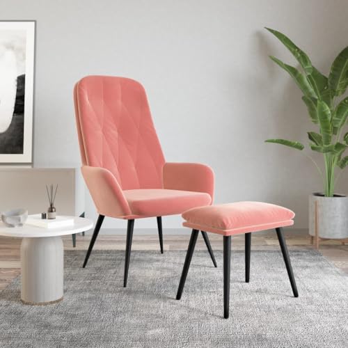 ZQQLVOO Relaxsessel mit Hocker Rosa Samt lesesessel fernsehsessel for Innenraum Büro von ZQQLVOO