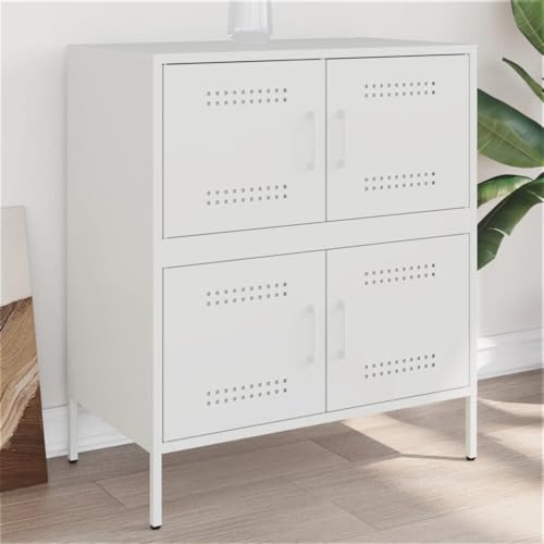 ZQQLVOO Robustes Sideboard Industrie-Stil mit 4 Fächern und Stahlgestell für Wohnzimmer oder Schlafzimmer, Stauraum Möbel mit praktischen Türen und einfacher Reinigung ZQQLVOO Robustes Sideboard Industrie-Stil mit 4 Fächern und Stahlgestell für Wohnzimmer oder Schlafzimmer, Stauraum Möbel mit praktischen Türen und einfacher Reinigung von ZQQLVOO