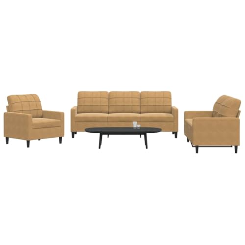 ZQQLVOO Samt Sofagarnitur 3-Sitzer mit Metallgestell, Bequemes Polstersofa in Modernem Design für Wohnzimmer, Weiches Velours Sofa Set mit Hohem Sitzkomfort und Stabilem Rahmen ZQQLVOO Samt Sofagarnitur 3-Sitzer mit Metallgestell, Bequemes Polstersofa in Modernem Design für Wohnzimmer, Weiches Velours Sofa Set mit Hohem Sitzkomfort und Stabilem Rahmen von ZQQLVOO