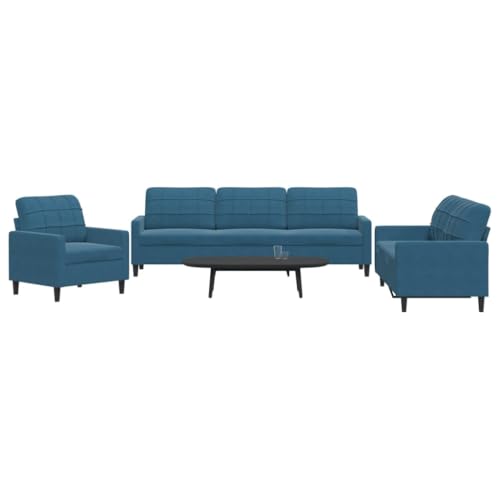 ZQQLVOO Samt Sofagarnitur 3-Sitzer mit Metallgestell, Bequemes Polstersofa in Modernem Design für Wohnzimmer, Weiches Velours Sofa Set mit Stabiler Struktur ZQQLVOO Samt Sofagarnitur 3-Sitzer mit Metallgestell, Bequemes Polstersofa in Modernem Design für Wohnzimmer, Weiches Velours Sofa Set mit Stabiler Struktur von ZQQLVOO