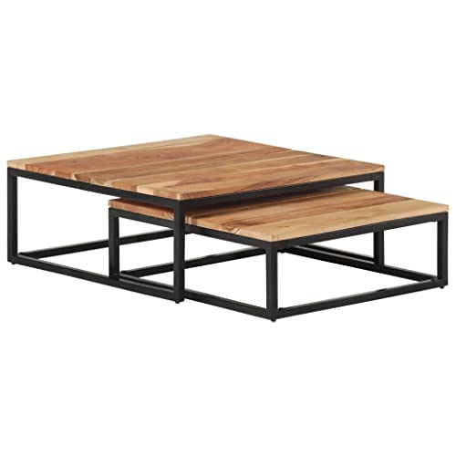 ZQQLVOO Satztische 2 STK. Massivholz Akazie wohnzimmertisch couchtisch for Wohnzimmer Innenraum ZQQLVOO Satztische 2 STK. Massivholz Akazie wohnzimmertisch couchtisch for Wohnzimmer Innenraum von ZQQLVOO