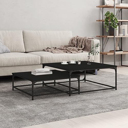 ZQQLVOO Satztische 2 STK. Schwarz Holzwerkstoff 2-teiliger Satztisch-Set für kleine Räume, modernes Design mit langlebigem Holzwerkstoff. ZQQLVOO Satztische 2 STK. Schwarz Holzwerkstoff 2-teiliger Satztisch-Set für kleine Räume, modernes Design mit langlebigem Holzwerkstoff. von ZQQLVOO