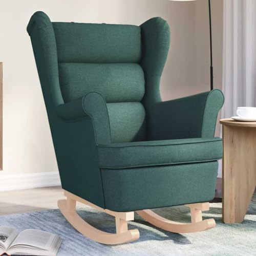 ZQQLVOO Schaukelsessel Dunkelgrün fernsehsessel Stuhl schminktisch for Innenraum Wohnzimmer 74x90x102 cm Stoff von ZQQLVOO