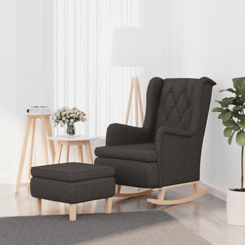ZQQLVOO Schaukelsessel mit Hocker Dunkelgrau Stoff lesesessel Stuhl schminktisch for Büro Balkon ZQQLVOO Schaukelsessel mit Hocker Dunkelgrau Stoff lesesessel Stuhl schminktisch for Büro Balkon von ZQQLVOO