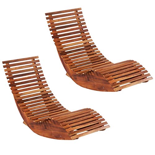 ZQQLVOO Schaukelstühle Sonnenliegen 2 STK. Akazienholz Outdoor-Stühle Gartenmöbel for Garden Outdoor ZQQLVOO Schaukelstühle Sonnenliegen 2 STK. Akazienholz Outdoor-Stühle Gartenmöbel for Garden Outdoor von ZQQLVOO