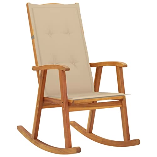 ZQQLVOO Schaukelstuhl mit Auflagen Massivholz Akazie Gartenmöbelstühle Sitzmöbel für den Garten for Outdoor Balcony ZQQLVOO Schaukelstuhl mit Auflagen Massivholz Akazie Gartenmöbelstühle Sitzmöbel für den Garten for Outdoor Balcony von ZQQLVOO