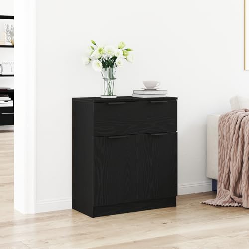 ZQQLVOO Schickes Schwarzes Eichen Buffet Sideboard mit Schublade und Türen – Moderner Stauraum für Esszimmer und Wohnzimmer in Massivholz Qualität ZQQLVOO Schickes Schwarzes Eichen Buffet Sideboard mit Schublade und Türen – Moderner Stauraum für Esszimmer und Wohnzimmer in Massivholz Qualität von ZQQLVOO