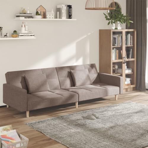 ZQQLVOO Schlafsofa 2-Sitzer mit 2 Kissen Taupe Stoff Klappbares Schlafsofa mit 2-in-1-Funktion und robustem Holzrahmen für Gäste ZQQLVOO Schlafsofa 2-Sitzer mit 2 Kissen Taupe Stoff Klappbares Schlafsofa mit 2-in-1-Funktion und robustem Holzrahmen für Gäste von ZQQLVOO