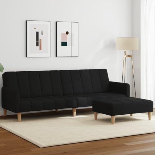 ZQQLVOO Schlafsofa 2-Sitzer mit Fußhocker Schwarz Stoff Klappbares Schlafsofa mit Fußhocker, 2-in-1 Funktionsmöbel für Gäste und Tagesnutzung ZQQLVOO Schlafsofa 2-Sitzer mit Fußhocker Schwarz Stoff Klappbares Schlafsofa mit Fußhocker, 2-in-1 Funktionsmöbel für Gäste und Tagesnutzung von ZQQLVOO