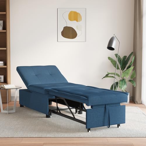ZQQLVOO Schlafsofa 3-in-1 mit ausziehbarem Design aus blauem Stoff Multifunktionales 3-in-1 Sofa Bett mit Verstellbarer Rückenlehne und platzsparendem Design für modern ZQQLVOO Schlafsofa 3-in-1 mit ausziehbarem Design aus blauem Stoff Multifunktionales 3-in-1 Sofa Bett mit Verstellbarer Rückenlehne und platzsparendem Design für modern von ZQQLVOO