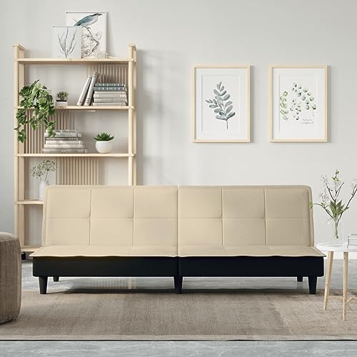 ZQQLVOO Schlafsofa Creme Stoff Klappbares Schlafsofa mit Verstellbarer Rückenlehne für Gäste und tägliche Nutzung ZQQLVOO Schlafsofa Creme Stoff Klappbares Schlafsofa mit Verstellbarer Rückenlehne für Gäste und tägliche Nutzung von ZQQLVOO