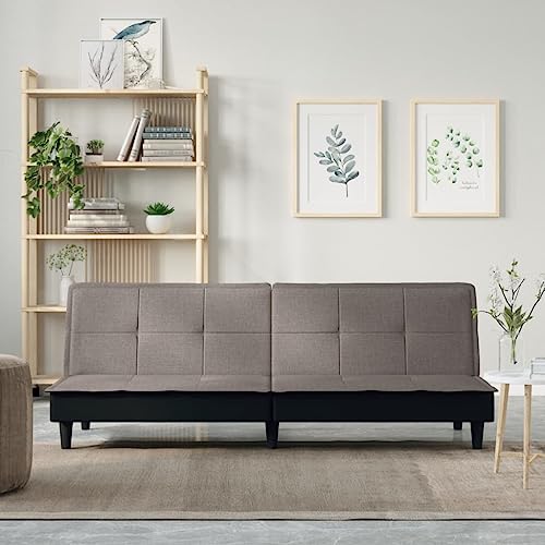 ZQQLVOO Schlafsofa Taupe Stoff Klappbares Schlafsofa mit Verstellbarer Rückenlehne für Gäste und tägliche Nutzung von ZQQLVOO