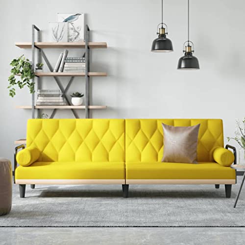 ZQQLVOO Schlafsofa Wohnzimmersofa Sessel Sofa Schlafsofa mit Armlehnen Hellgelb Stoff für Wohnzimmer Gästezimmer Büro von ZQQLVOO