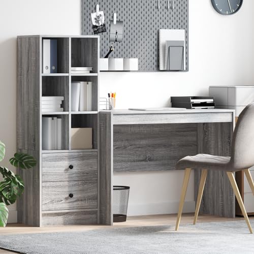 ZQQLVOO Schreibtisch mit Stauraum Grau Sonoma Spanplatte gartenschrank sideboards for Schlafzimmer Innenraum ZQQLVOO Schreibtisch mit Stauraum Grau Sonoma Spanplatte gartenschrank sideboards for Schlafzimmer Innenraum von ZQQLVOO