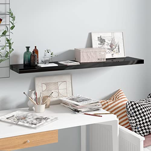ZQQLVOO Schweberegal Hochglanz-Schwarz Regal für Deko Wandboard für Bad Schlafzimmer 120x23,5x3,8 cm MDF ZQQLVOO Schweberegal Hochglanz-Schwarz Regal für Deko Wandboard für Bad Schlafzimmer 120x23,5x3,8 cm MDF von ZQQLVOO
