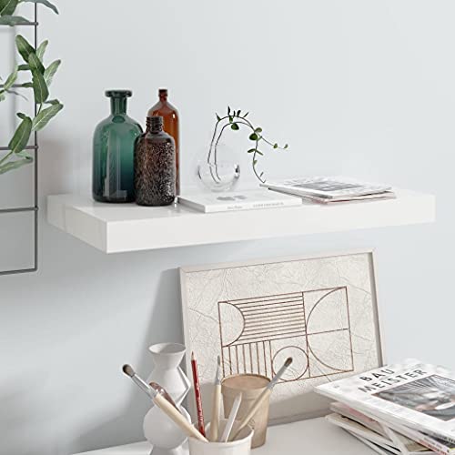 ZQQLVOO Schweberegal Hochglanz-Weiß Hängeregal Regal für Deko für Küche Schlafzimmer 50x23x3,8 cm MDF ZQQLVOO Schweberegal Hochglanz-Weiß Hängeregal Regal für Deko für Küche Schlafzimmer 50x23x3,8 cm MDF von ZQQLVOO